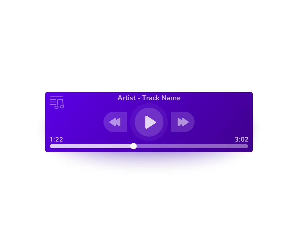 muziekspeler ui, mobiel interface-ontwerp voor web vector