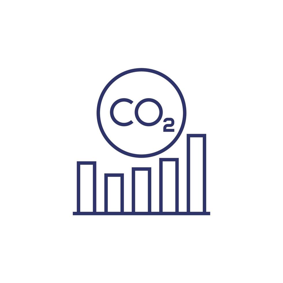 koolstofcompensatie, co2-grafieklijnpictogram vector