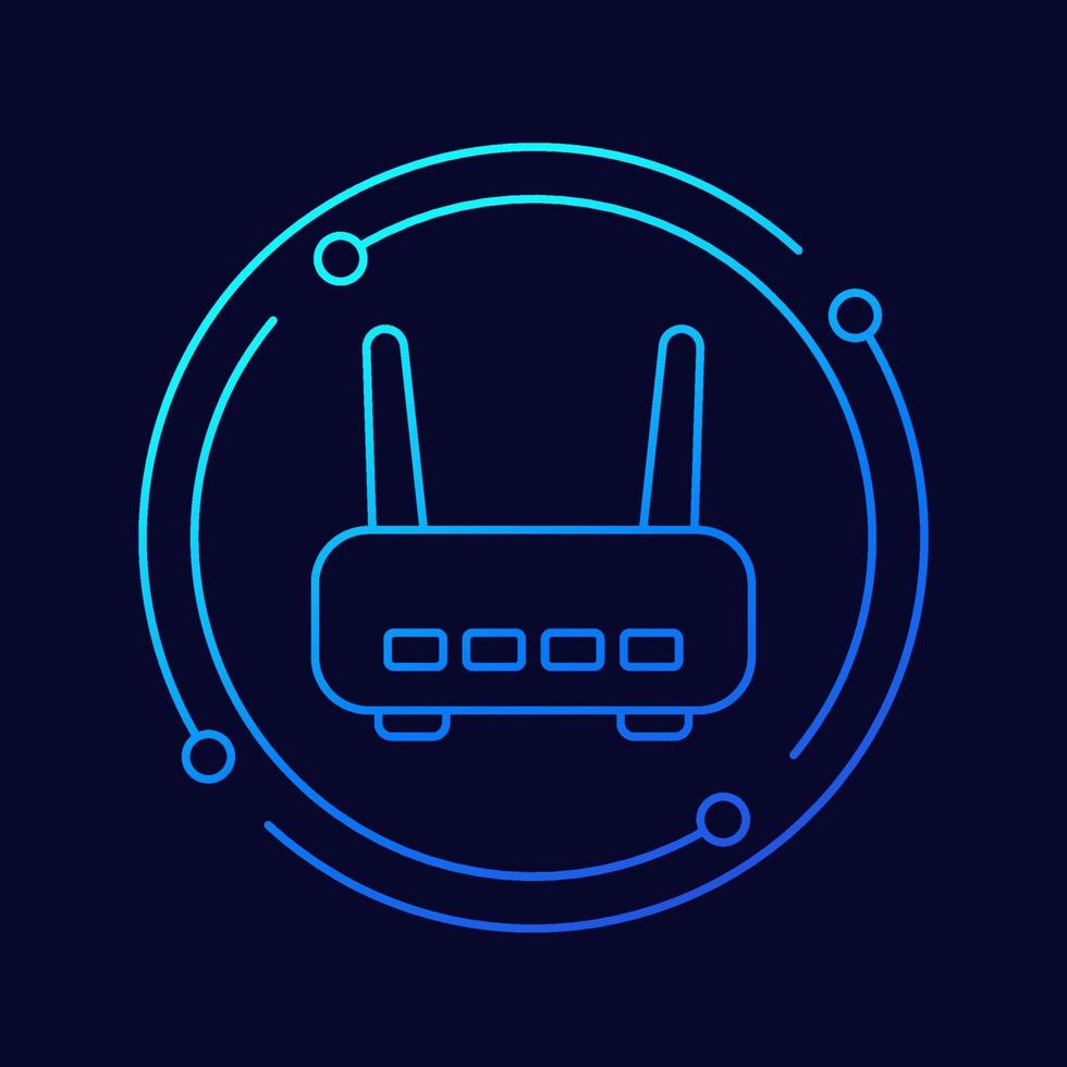 wifi-router, adsl-modemlijn vectorpictogram vector