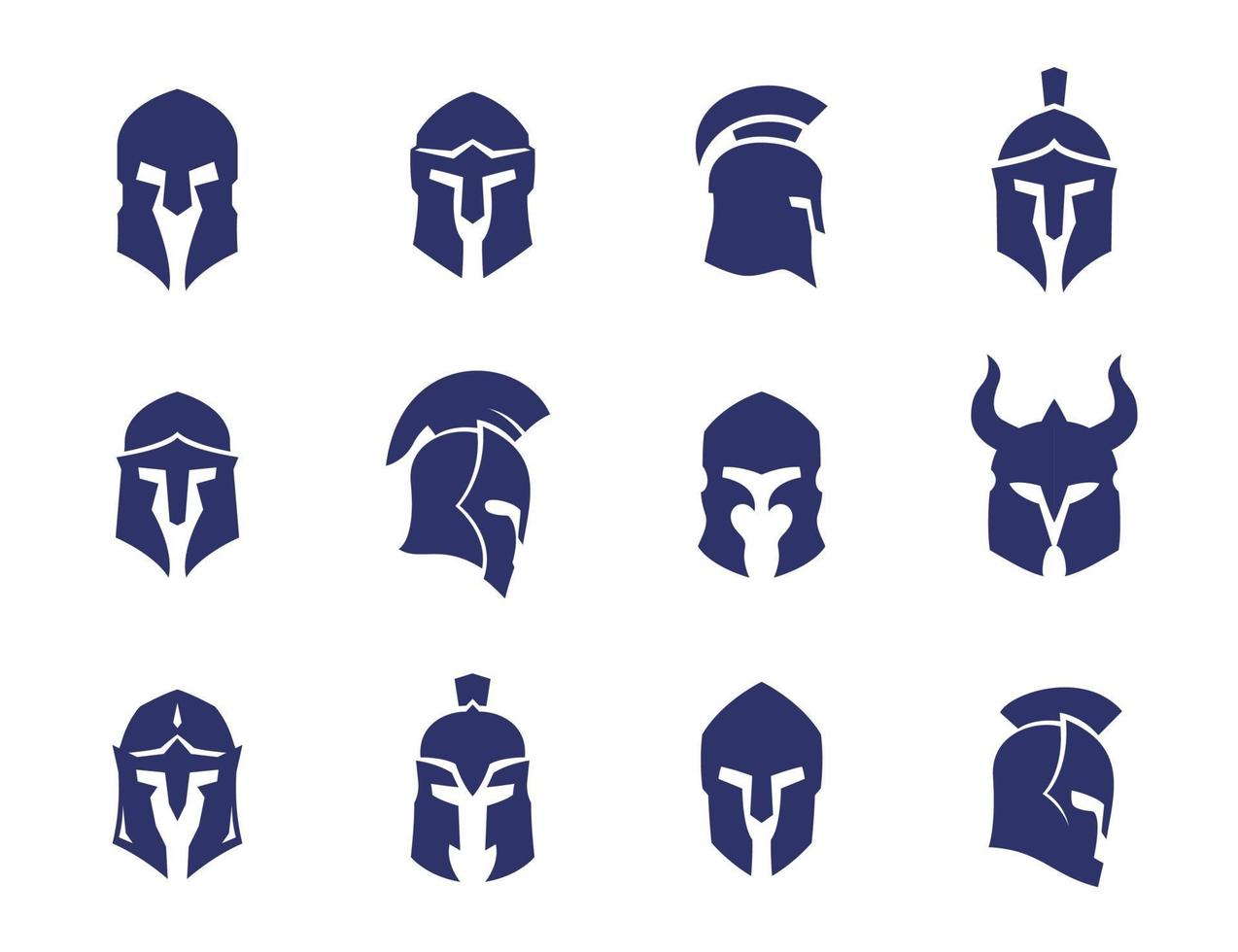 helmen set, spartaans, grieks en romein, gladiatorhelm vector