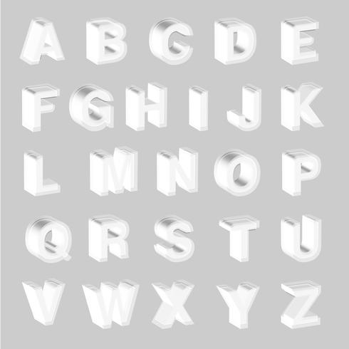 3D witte lettertype vector