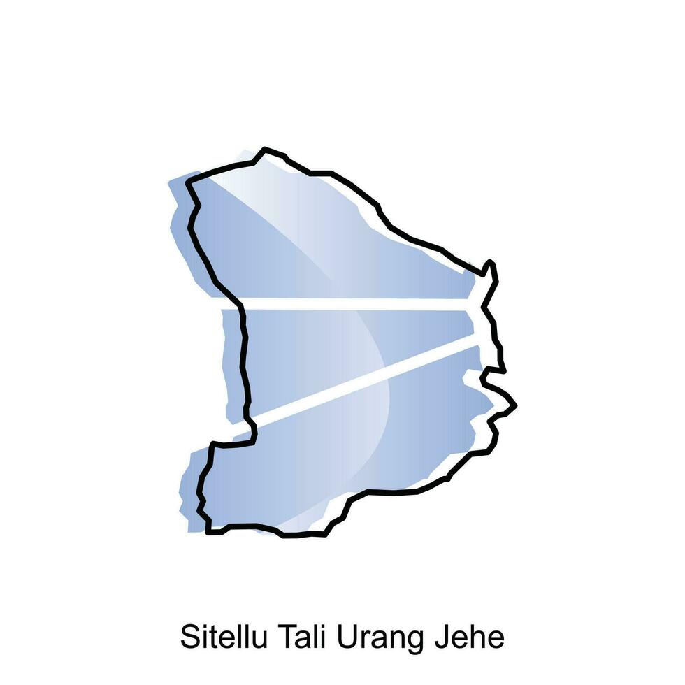 kaart stad van sitellu tali urang jeh vector ontwerp. abstract, ontwerpen concept, logo ontwerp sjabloon