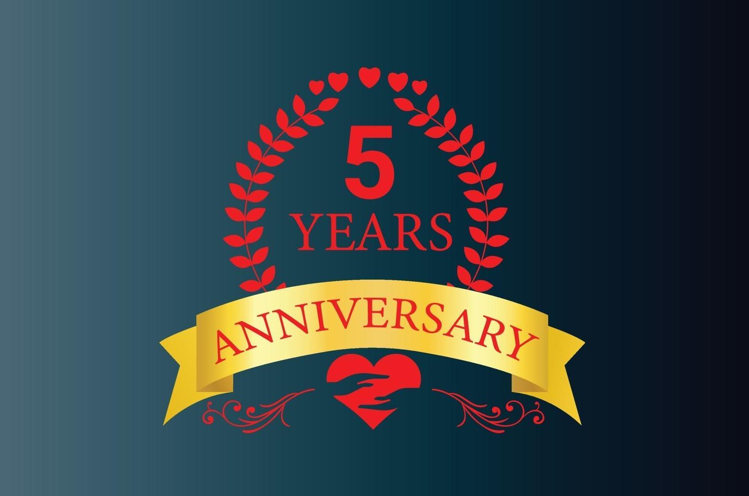 vijf jaar jubileum nieuw logo-ontwerp vector
