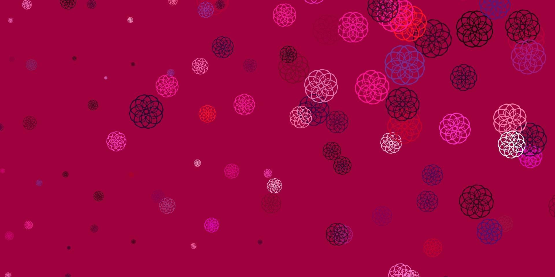lichtpaarse, roze vector achtergrond met willekeurige vormen.
