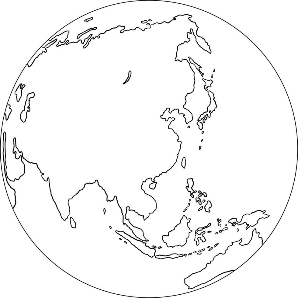 freehand globe wereldkaart schets op witte achtergrond. vector