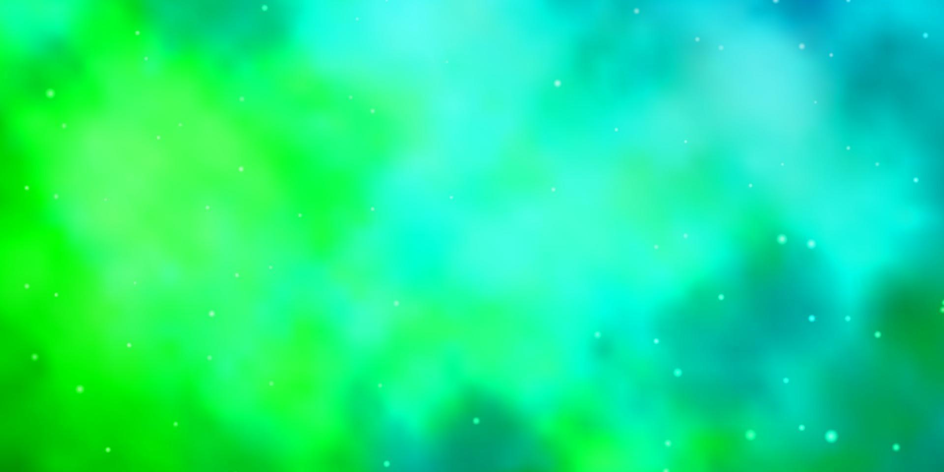 lichtblauw, groen vectormalplaatje met neonsterren. vector