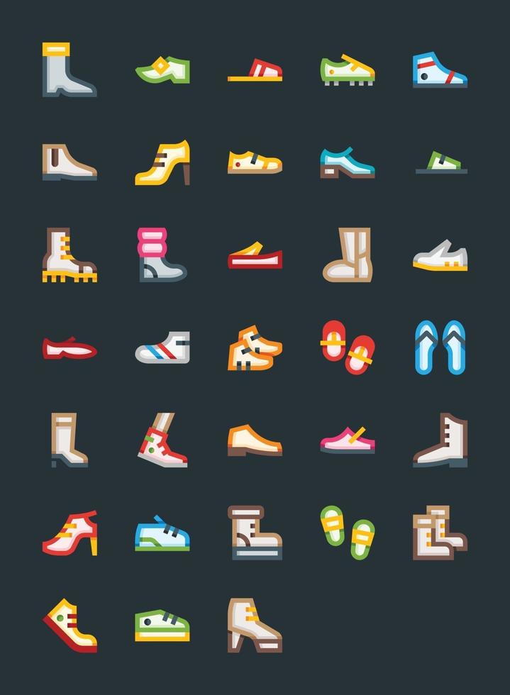 schoenen schoeisel pictogrammen vector