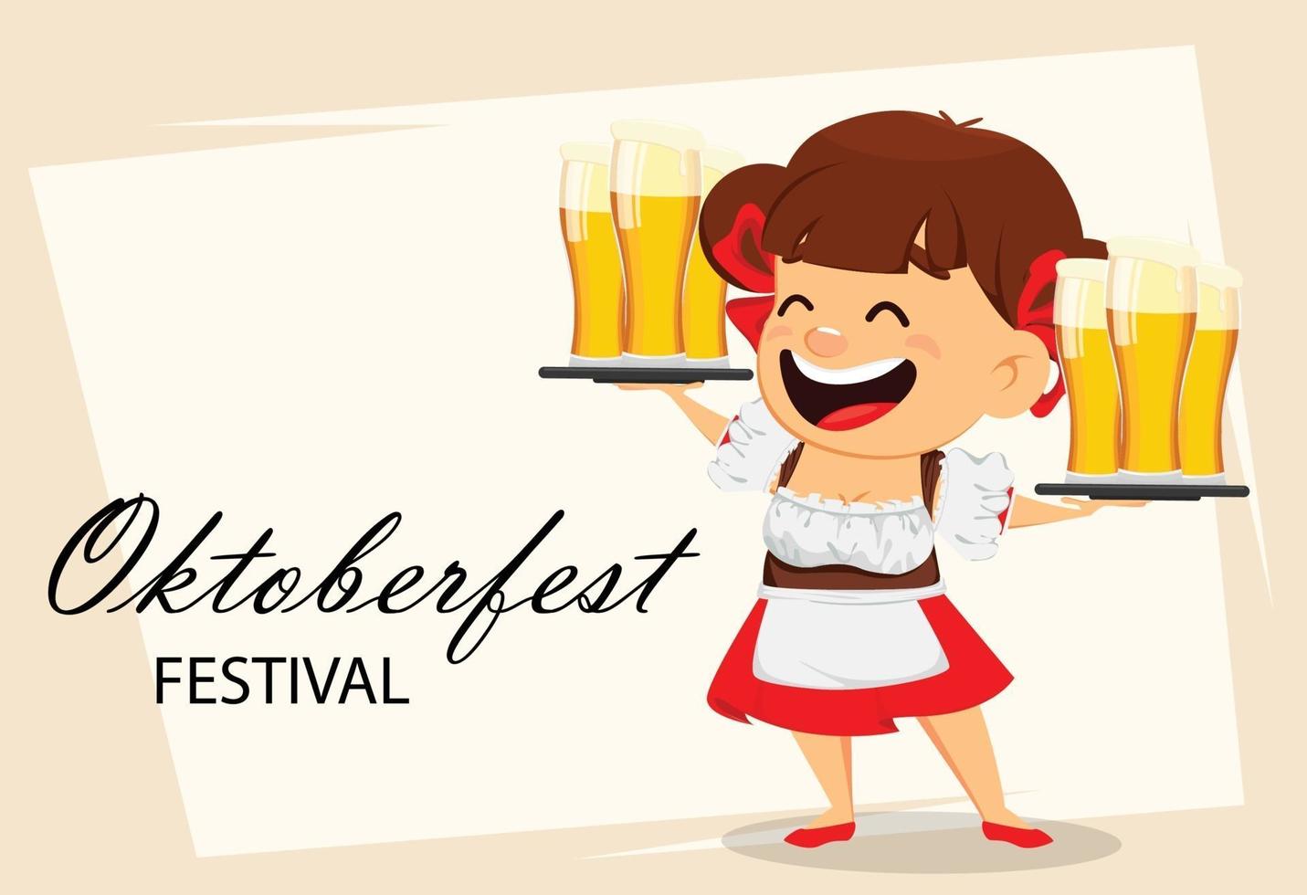 oktoberfest, bierfestival. grappige vrouw vector