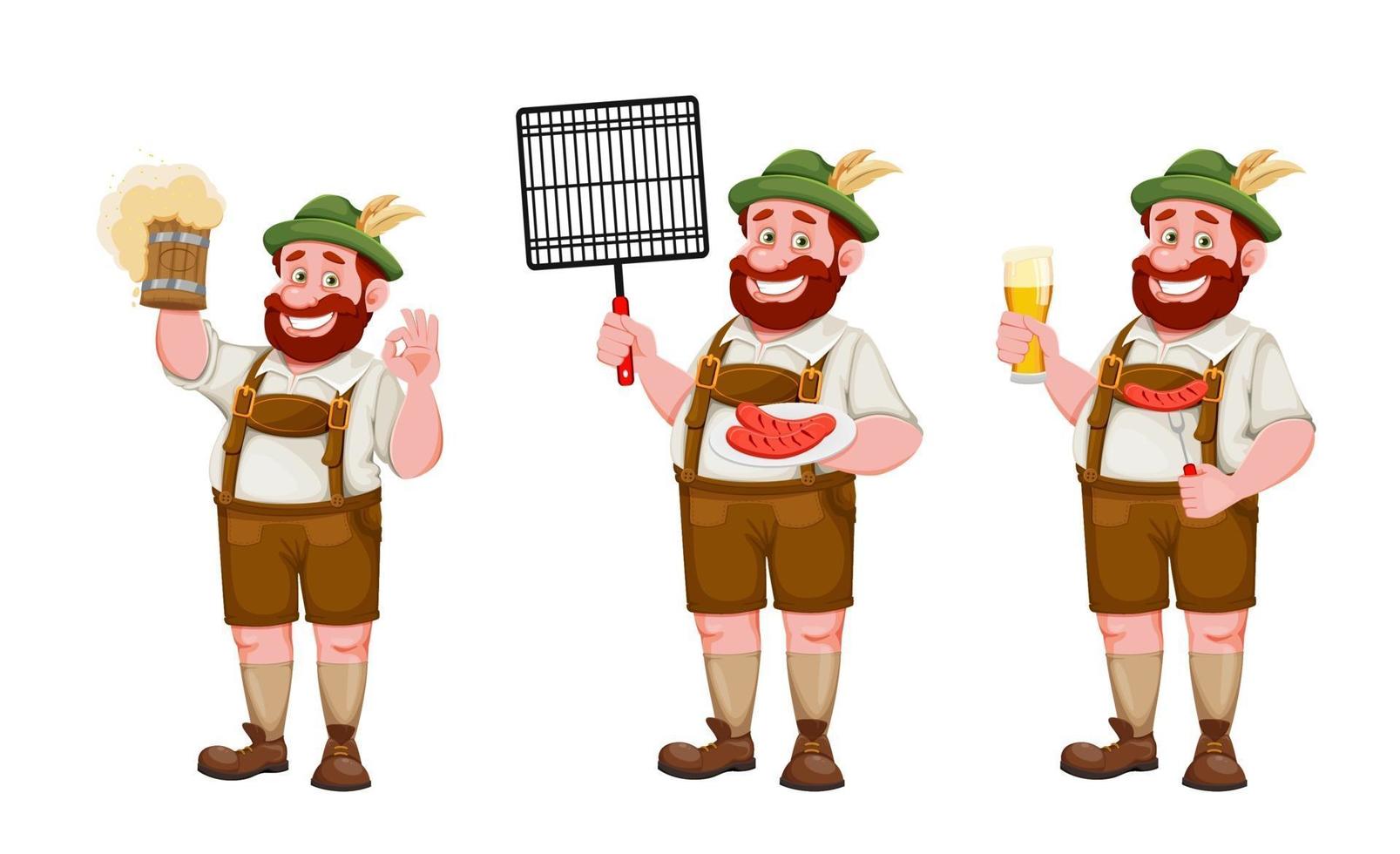 man in Beierse kleding. bierfestival oktoberfest vector