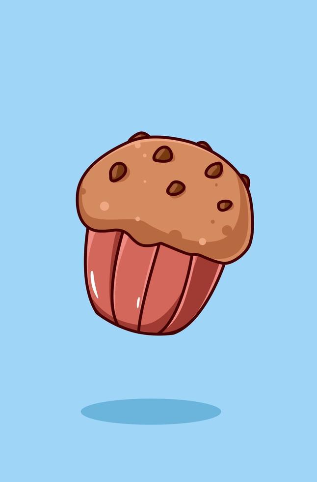 zoete cupcake cartoon vector