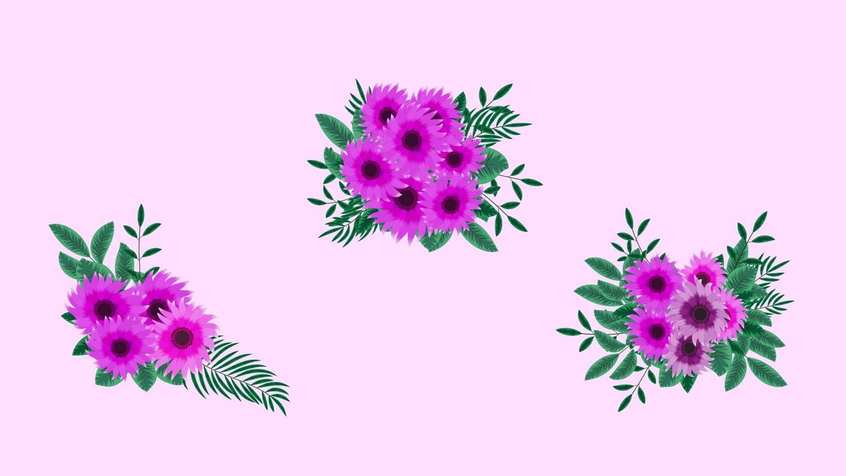 bloemstuk bos geïsoleerd mooie bloemen ontwerpelementen vector