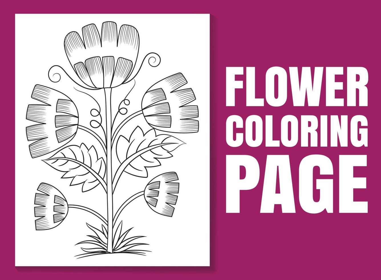 bloem kleurplaat voor volwassenen en kinderen. handgetekende illustratie vector