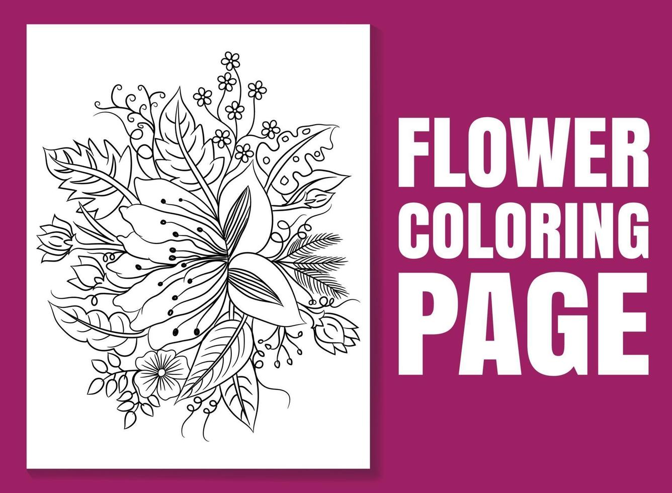 bloem kleurplaat voor volwassenen en kinderen. handgetekende illustratie vector