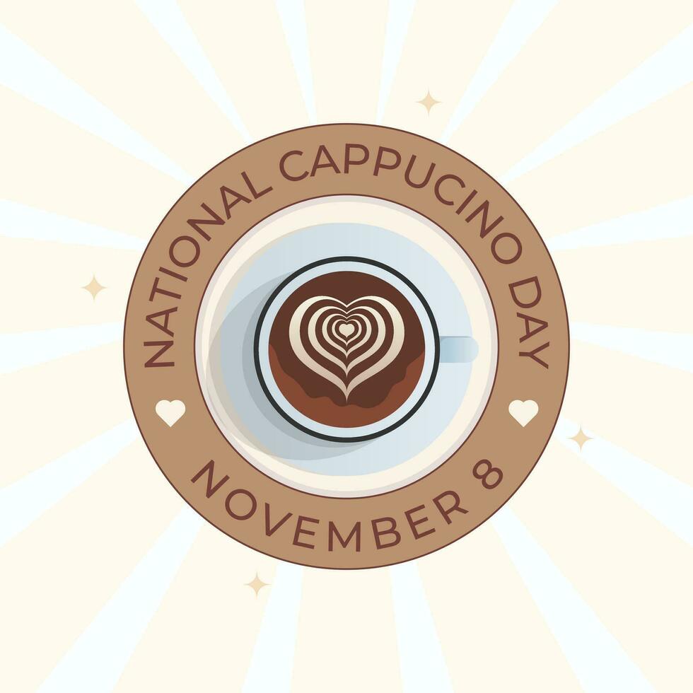 nationaal cappuccino dag ontwerp sjabloon mooi zo voor viering gebruik. cappucino vector afbeelding. vlak ontwerp. vector eps 10.