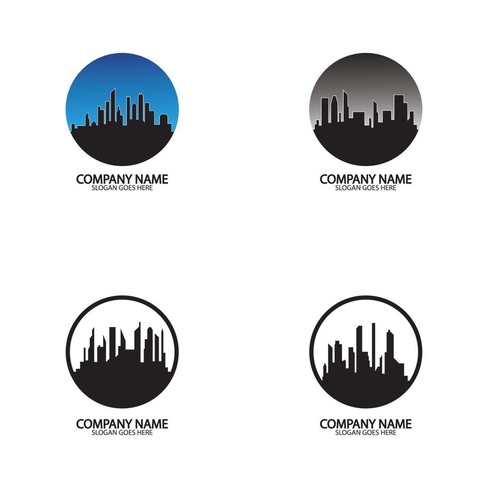 moderne skyline van de stad vectorillustratie in plat ontwerp vector