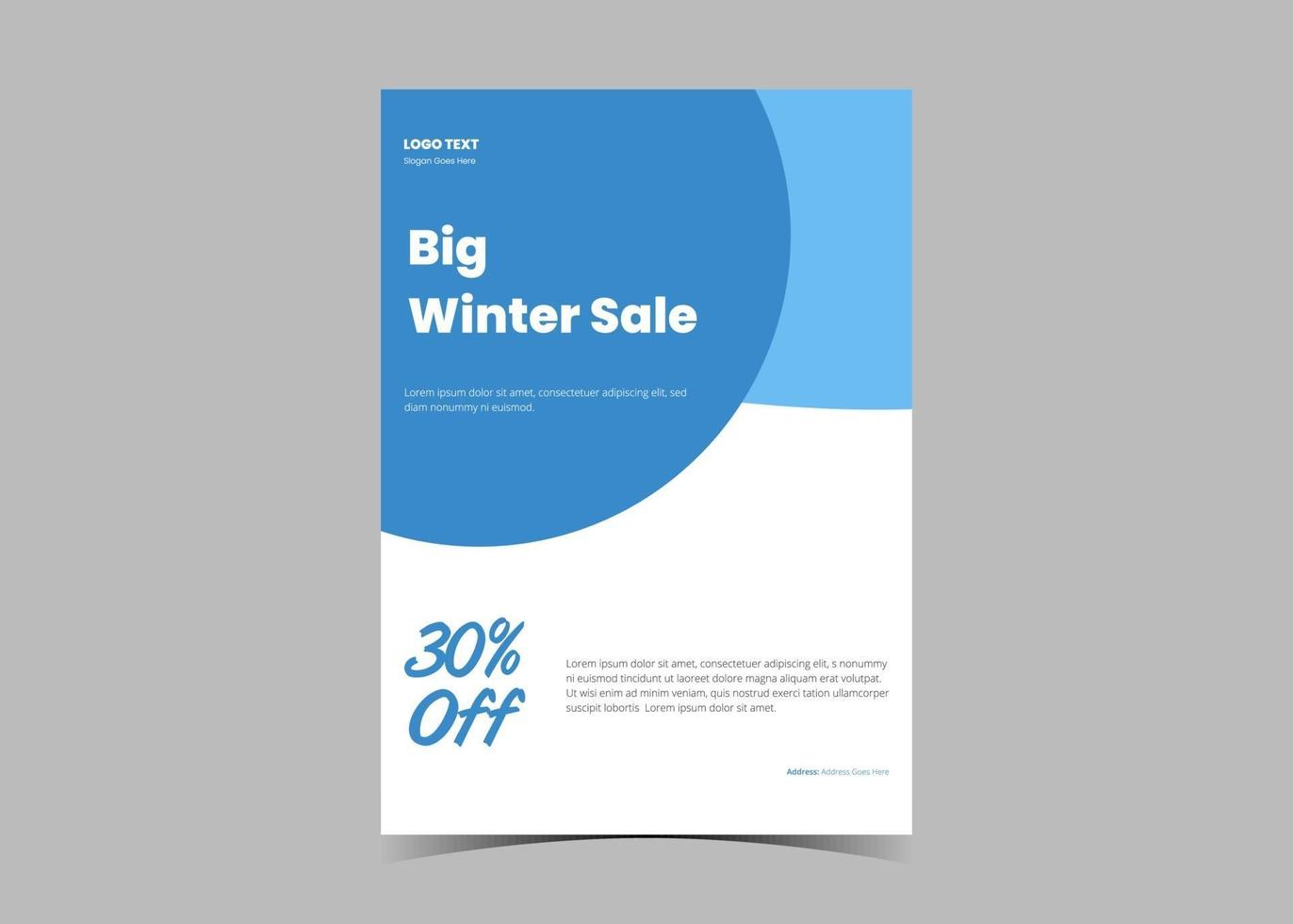 winter verkoop folder sjabloon. winter winkelen korting flyer poster vector