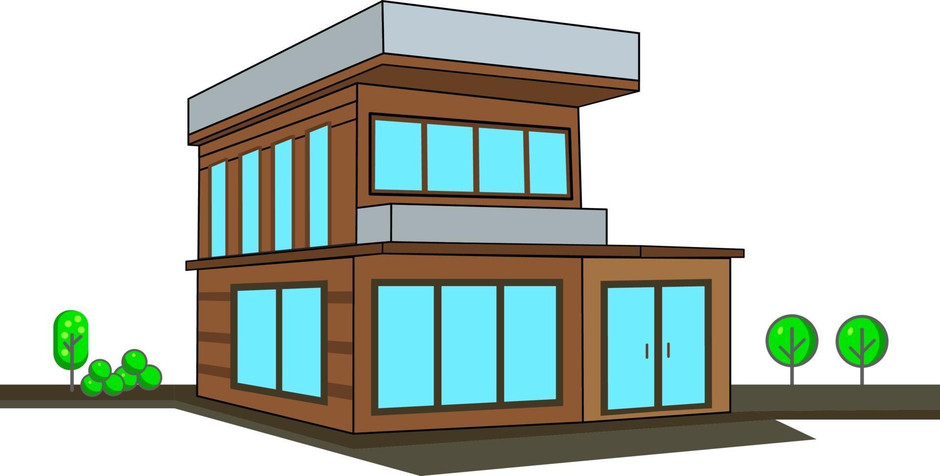 moderne houten huis vectorillustratie vector
