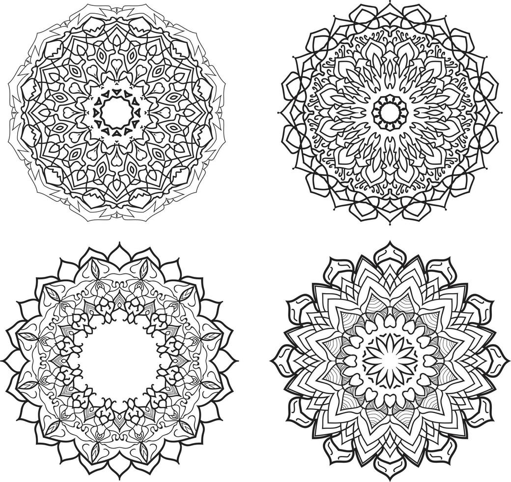 mandala collectie vector gratis vector. ronde bloemenset mandala