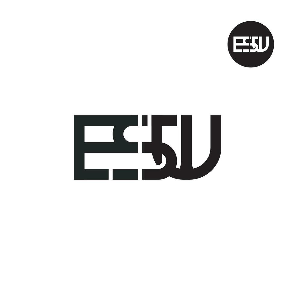 brief esw monogram logo ontwerp vector