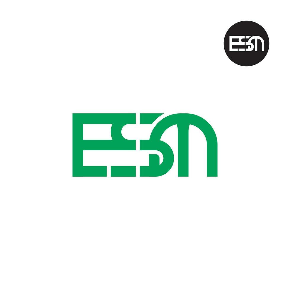 brief esm monogram logo ontwerp vector