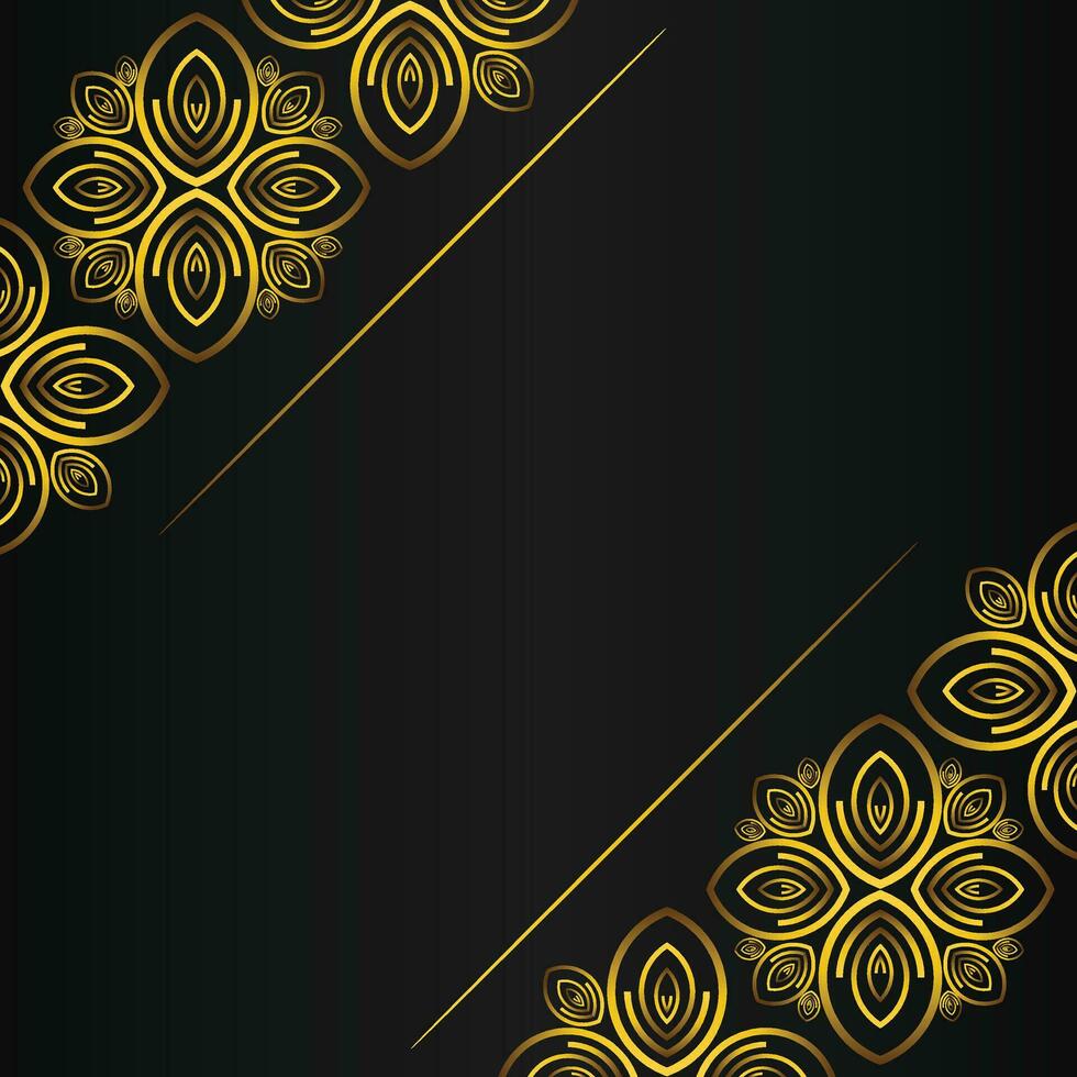 mooi goud bloemen kader Aan zwart achtergrond vector