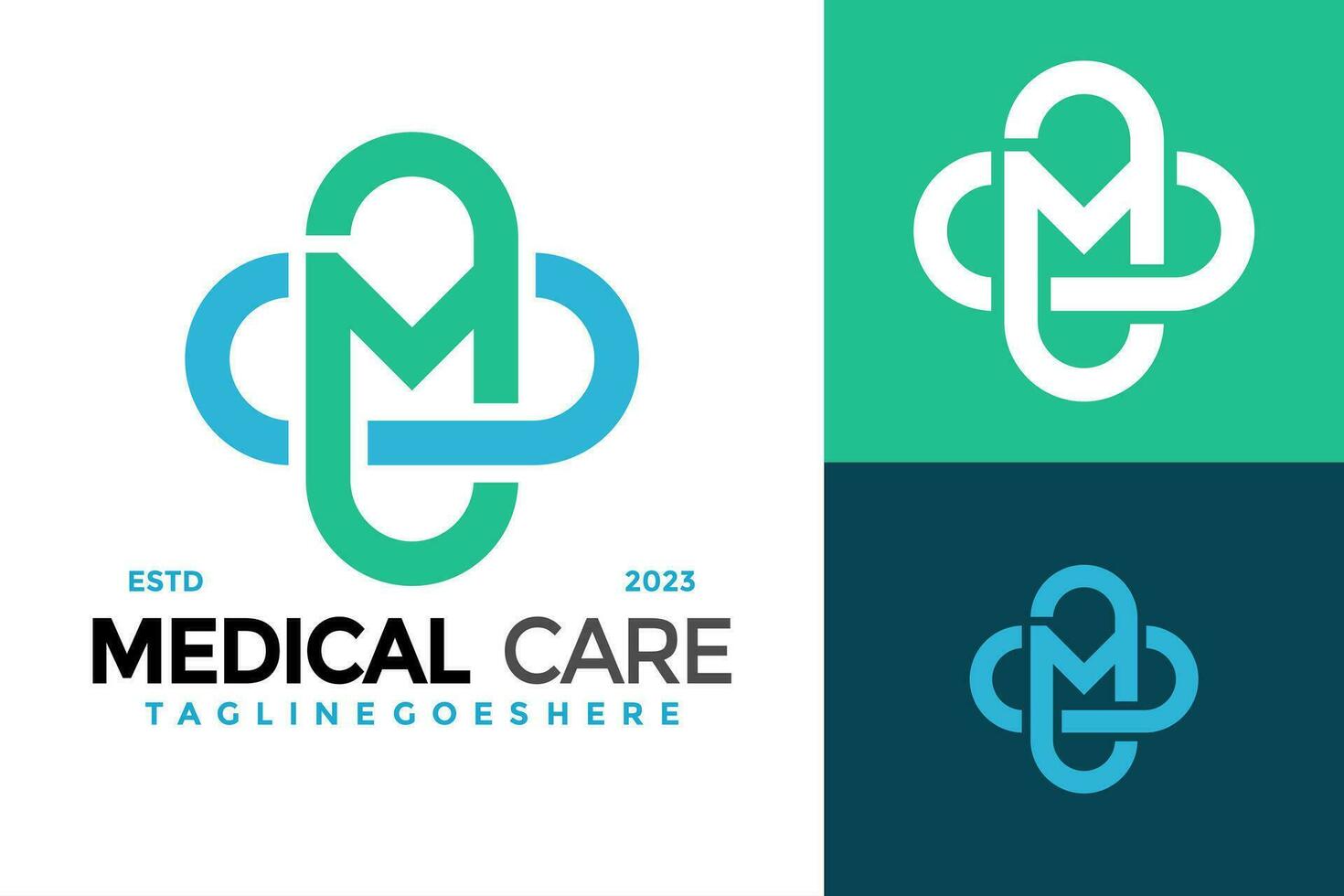 brief m medisch Gezondheid zorg logo ontwerp vector symbool icoon illustratie