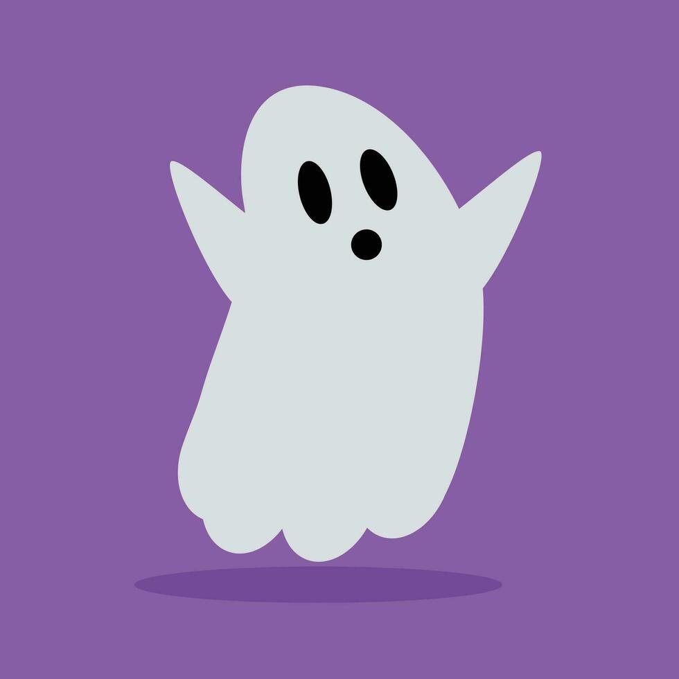 geest icoon in vlak stijl. halloween vector illustratie Aan Purper achtergrond.