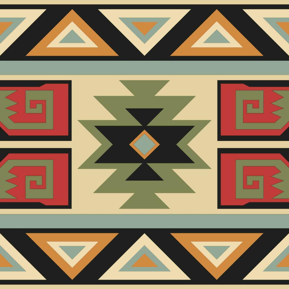 ontwerp aztec patroon naadloos etnisch borduurwerk naadloos patroon meetkundig zigeuner patroon, inheems Amerikaans Navajo aztec patroon, Mexicaans of Afrikaanse patroon. aztec sieraden. vector