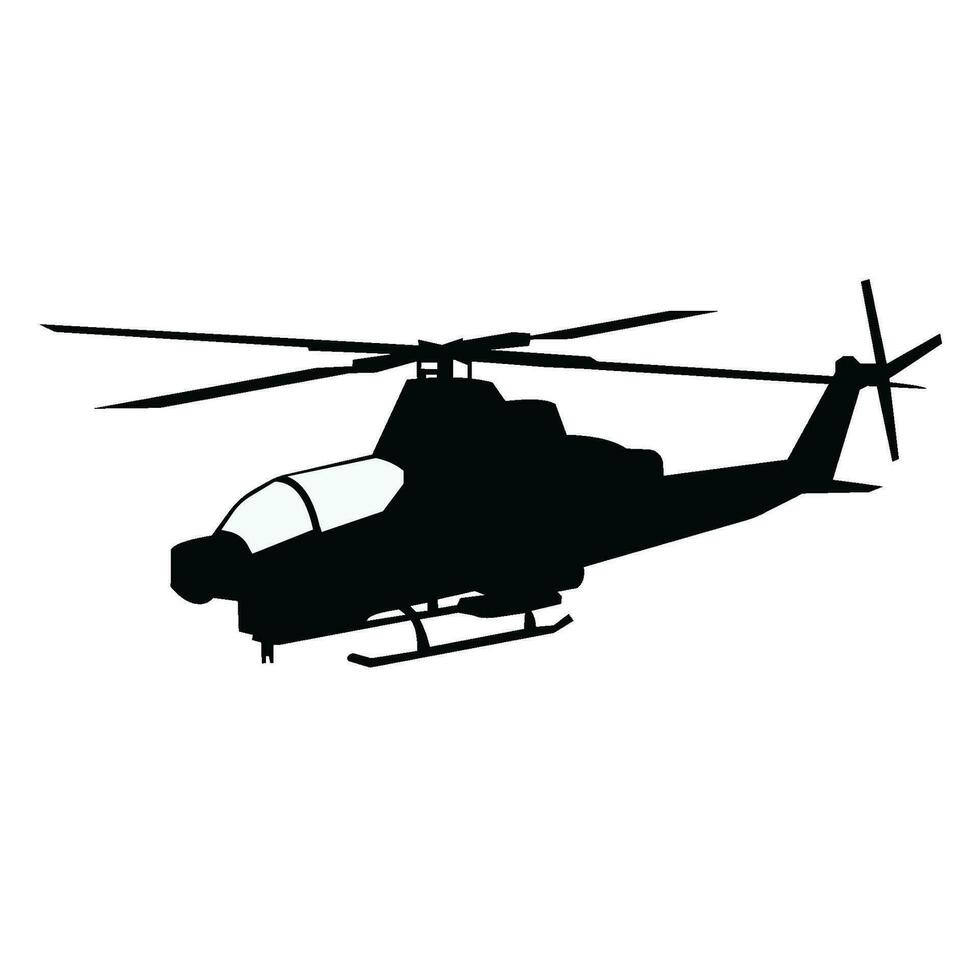 aanval helikopter silhouet vector ontwerp