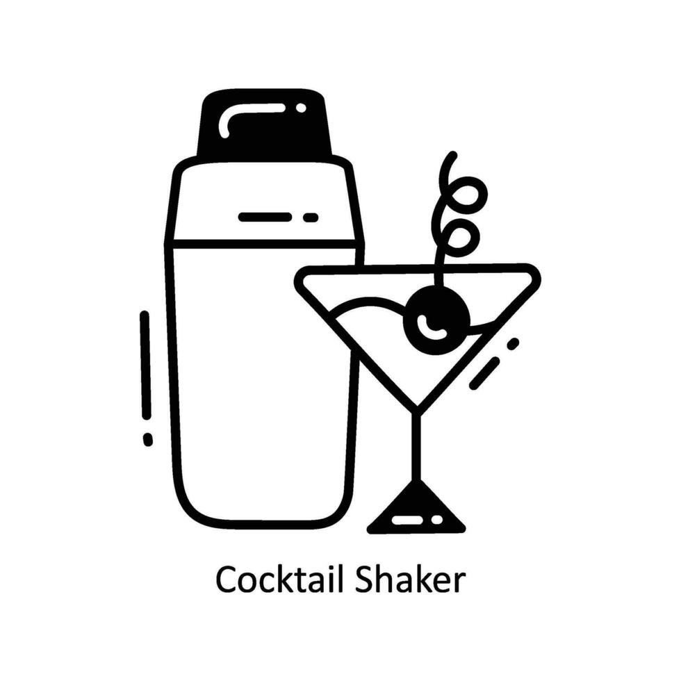 cocktail shaker tekening icoon ontwerp illustratie. voedsel en drankjes symbool Aan wit achtergrond eps 10 het dossier vector