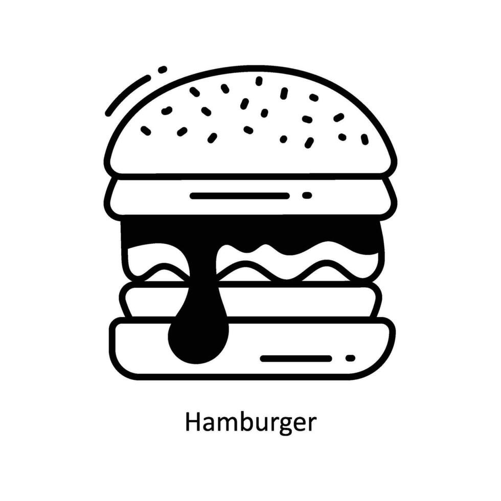 Hamburger tekening icoon ontwerp illustratie. voedsel en drankjes symbool Aan wit achtergrond eps 10 het dossier vector