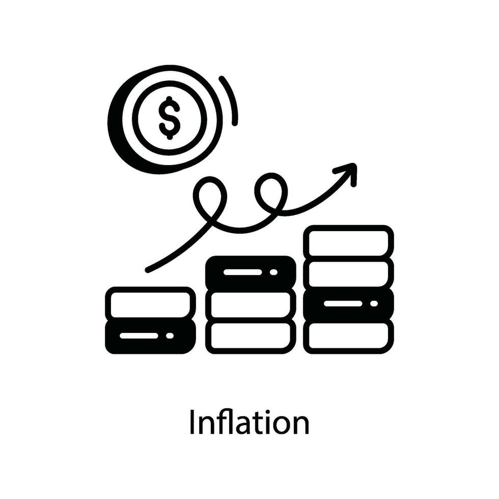 inflatie tekening icoon ontwerp illustratie. afzet symbool Aan wit achtergrond eps 10 het dossier vector