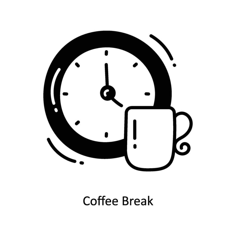 koffie breken tekening icoon ontwerp illustratie. opstarten symbool Aan wit achtergrond eps 10 het dossier vector