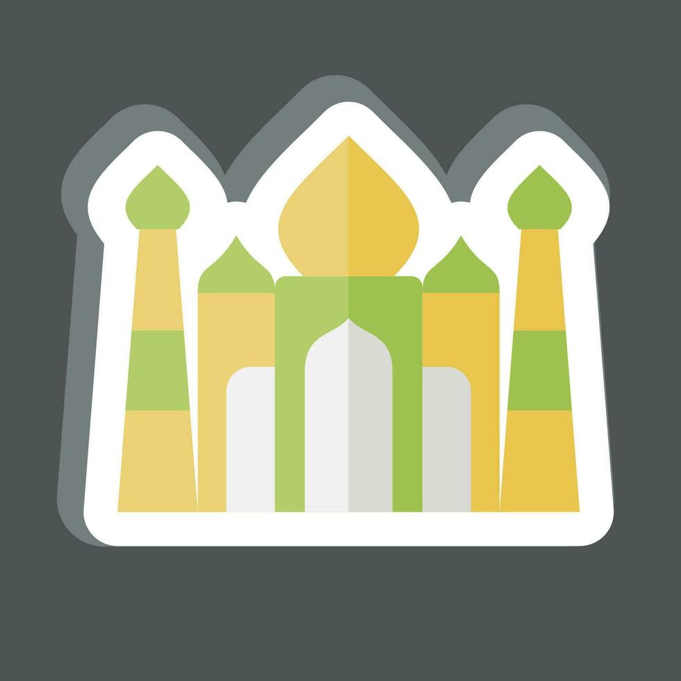 sticker taj mahal. verwant naar Indië symbool. gemakkelijk ontwerp bewerkbaar. gemakkelijk illustratie vector