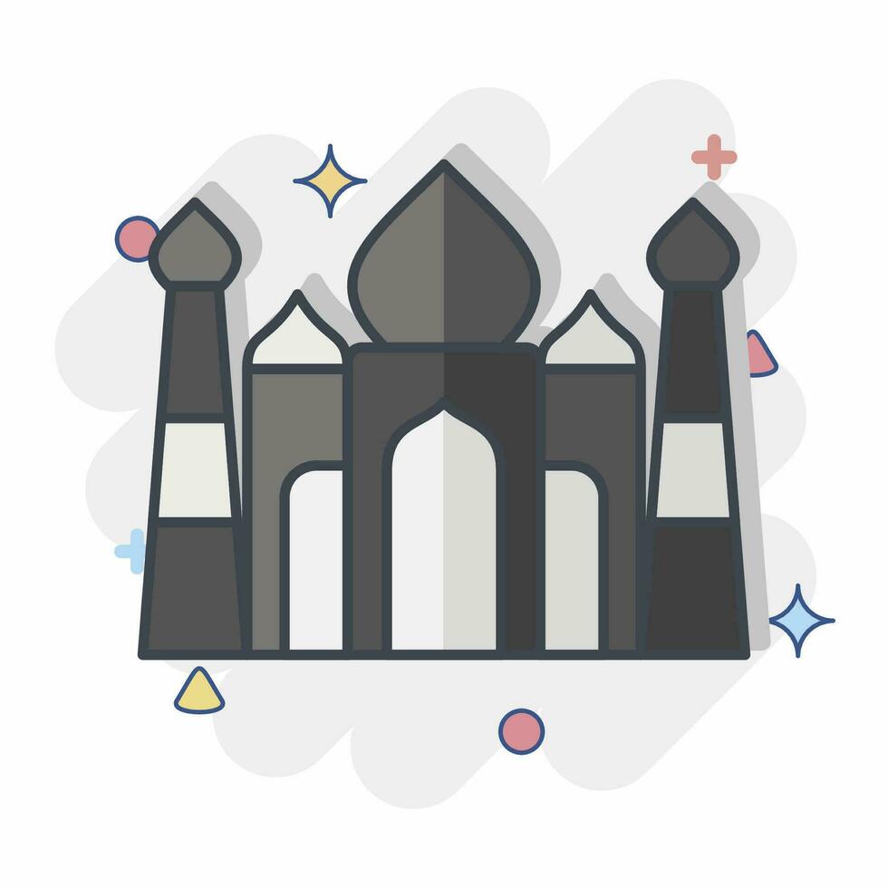 icoon taj mahal. verwant naar Indië symbool. grappig stijl. gemakkelijk ontwerp bewerkbaar. gemakkelijk illustratie vector