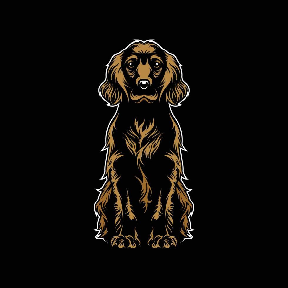 cocker spaniel silhouet vector, retro logo, vintage, hond hoofd, minimalisme, hond kunst, buitenshuis logo, hond illustratie, jacht- vector