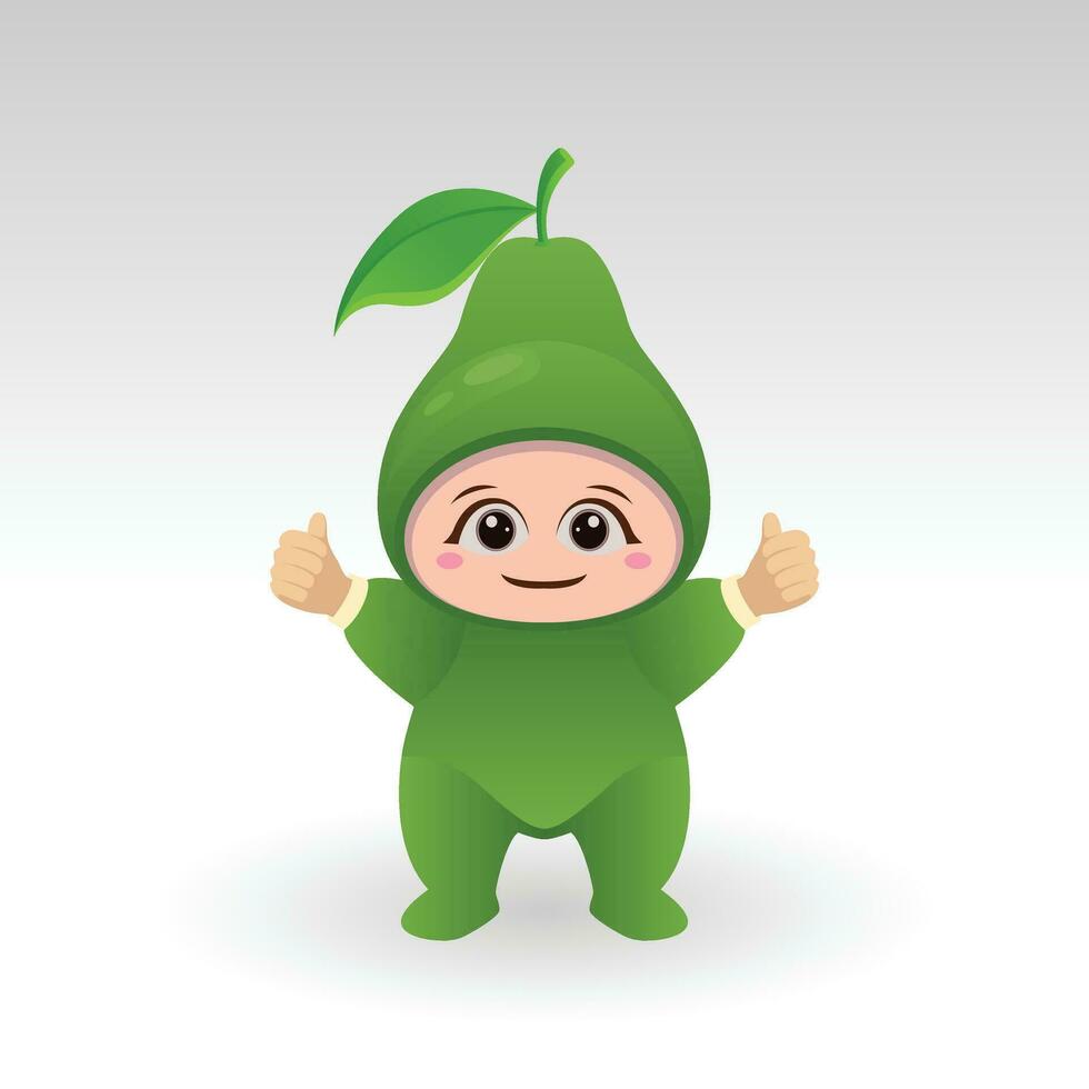 vector avocado fruit kawaii tekenfilm karakter vector grappig avocado fruit kawaii illustratie