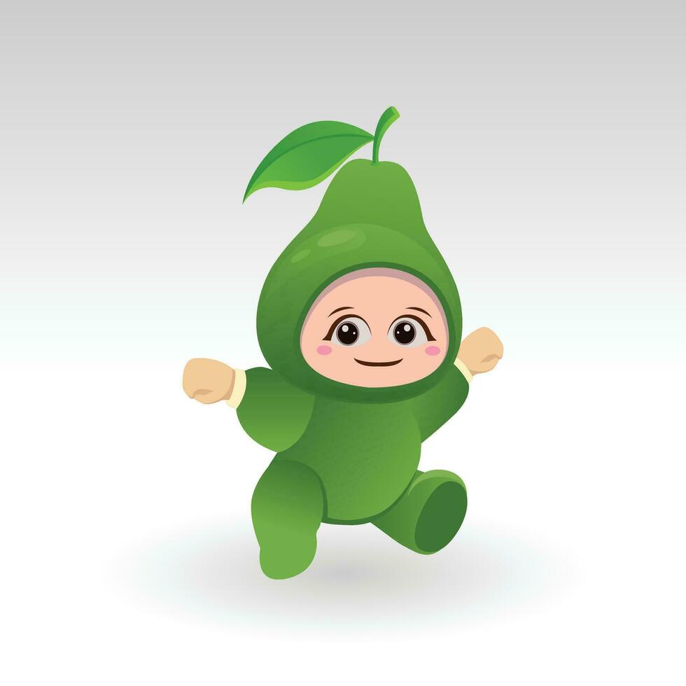 vector avocado fruit kawaii tekenfilm karakter vector grappig avocado fruit kawaii illustratie