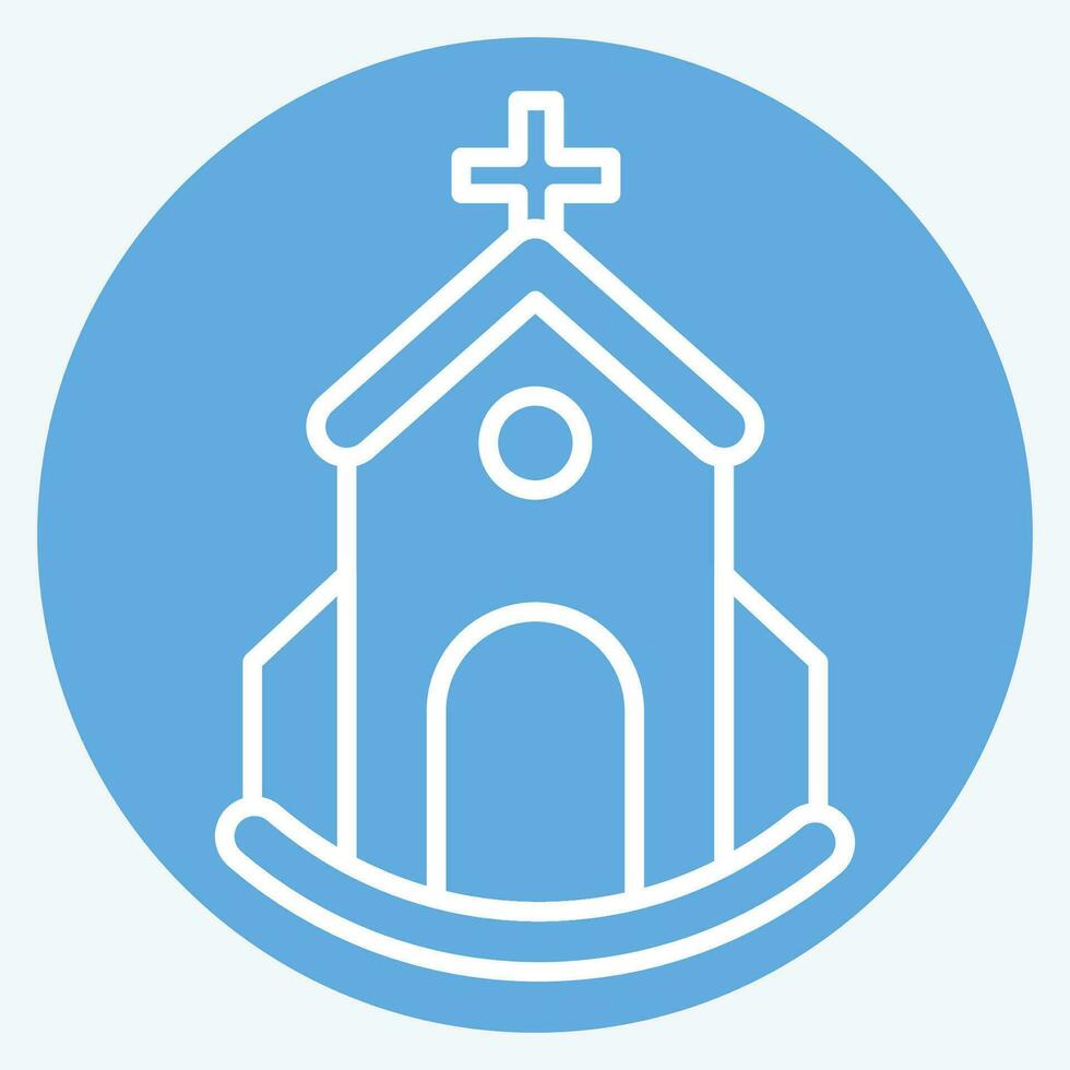 icoon kerk. verwant naar icoon gebouw symbool. blauw ogen stijl. gemakkelijk ontwerp bewerkbaar. gemakkelijk illustratie vector