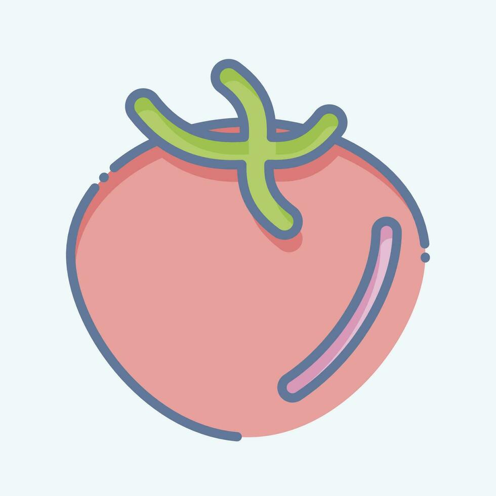 icoon tomaat. verwant naar fruit en groente symbool. tekening stijl. gemakkelijk ontwerp bewerkbaar. gemakkelijk illustratie vector