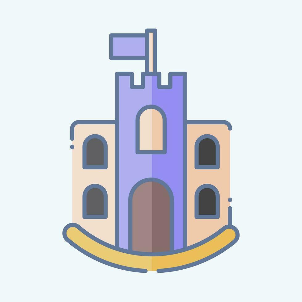 icoon kasteel. verwant naar icoon gebouw symbool. tekening stijl. gemakkelijk ontwerp bewerkbaar. gemakkelijk illustratie vector