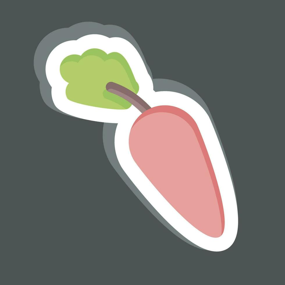 sticker wortel. verwant naar fruit en groente symbool. gemakkelijk ontwerp bewerkbaar. gemakkelijk illustratie vector