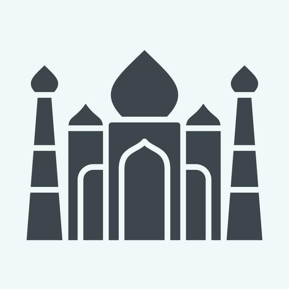 icoon taj mahal. verwant naar Indië symbool. glyph stijl. gemakkelijk ontwerp bewerkbaar. gemakkelijk illustratie vector