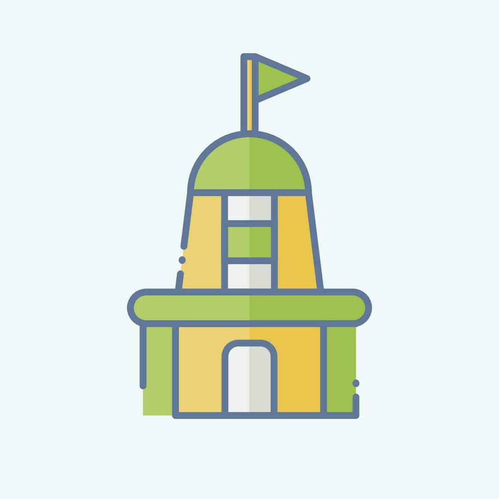 icoon tempel. verwant naar Indië symbool. tekening stijl. gemakkelijk ontwerp bewerkbaar. gemakkelijk illustratie vector