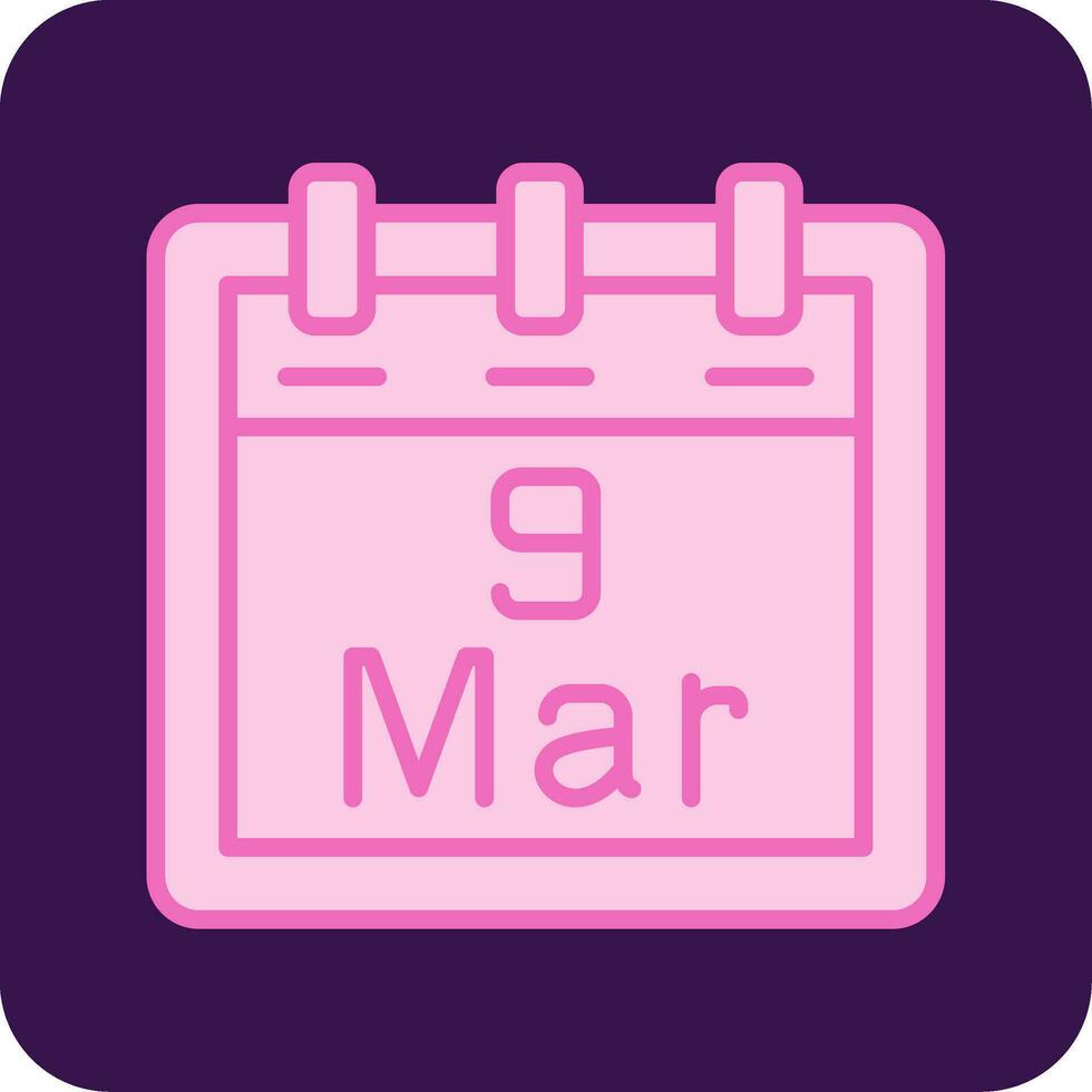 maart 9 vector icoon