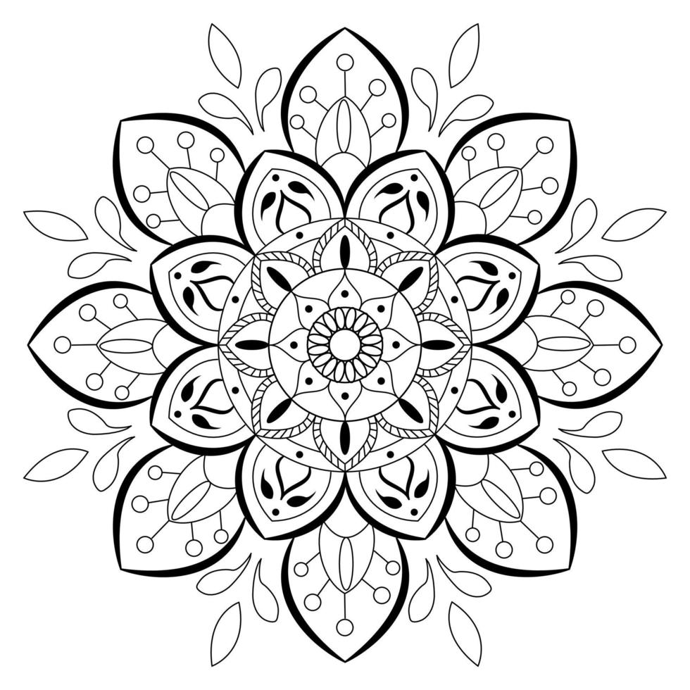 mandala kleurboek ornament op witte achtergrond vector