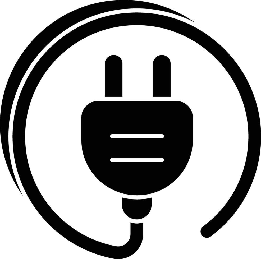 plug glyph icoon ontwerp stijl vector