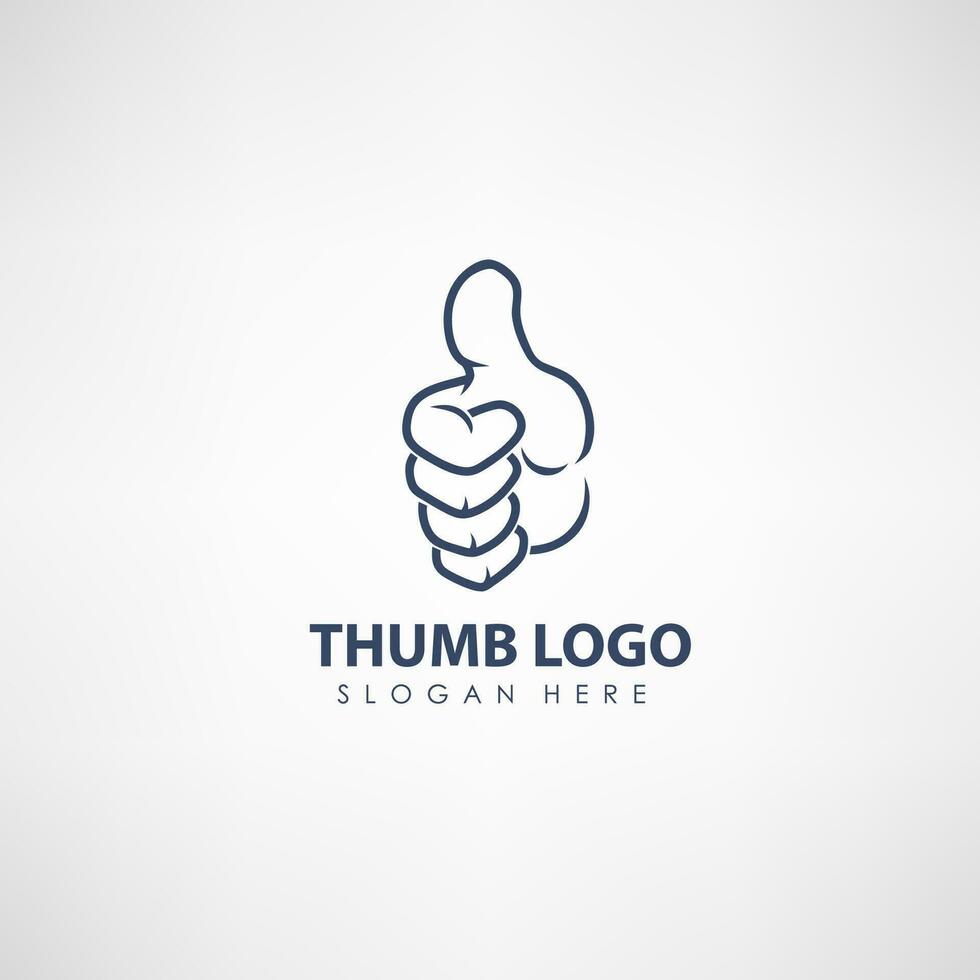 duim omhoog concept logo sjabloon. etiket voor stemmen, bedrijf of organisatie, vector illustratie