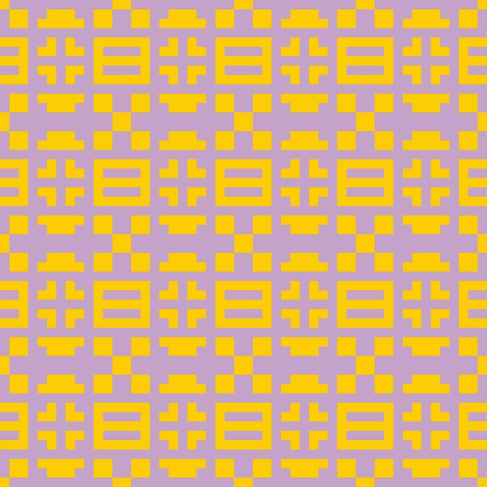een geel en Purper geruit patroon vector