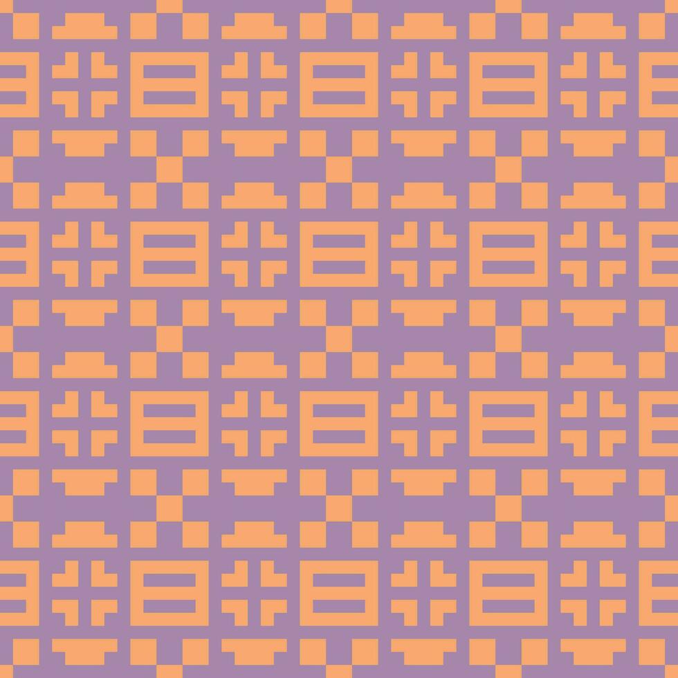 een oranje en Purper patroon met pleinen vector